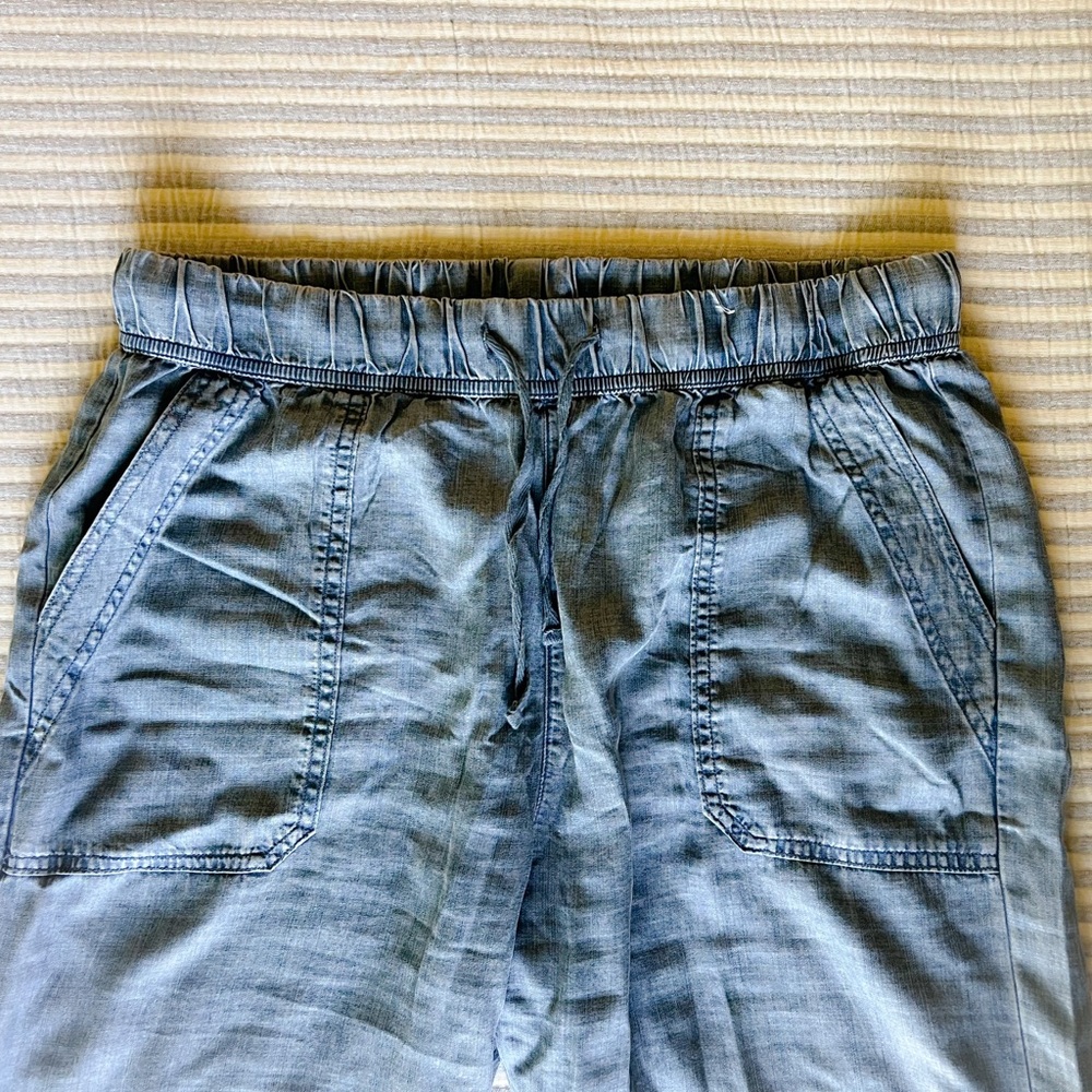 Splendid Wide-Leg Drawstring Denim Pants - Picture 2 of 5